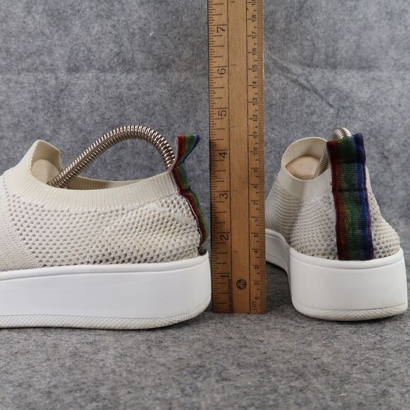 Steve Madden Shoes Womens 7 Sneakers Slip On Casual Fashion Knit White Platform - Picture 7 of 16